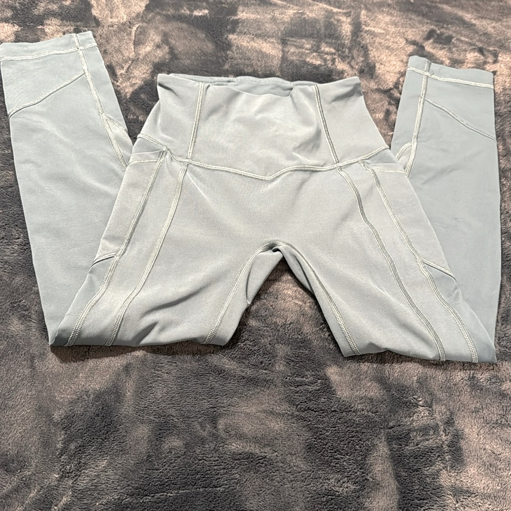 Lululemon All the right places crop II. Size 2. Color: Gravity. Preloved.
